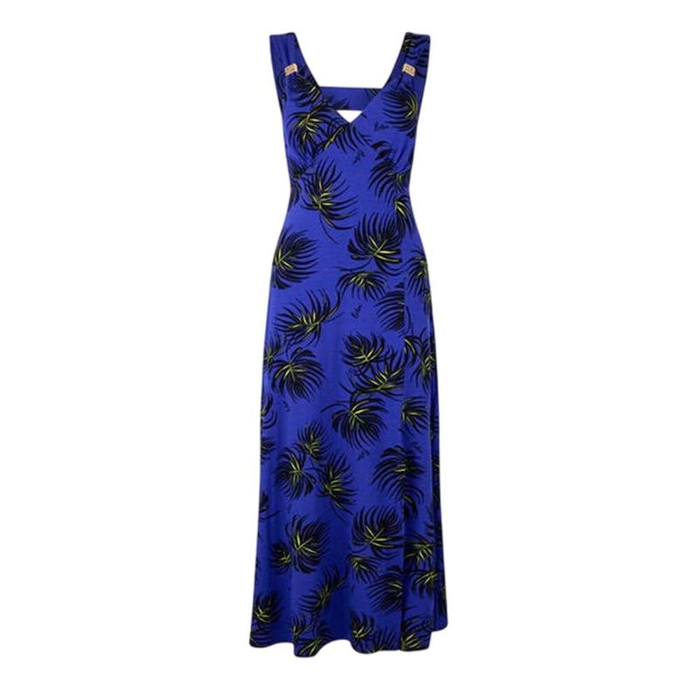 Biba Womens/Ladies Leaf Print V Neck Slim Slip Dress / Blue
